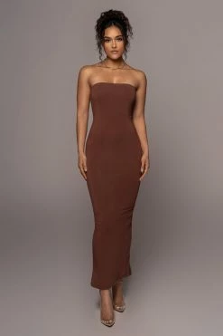 JLUXLABEL CHOCOLATE CELENA MAXI DRESS NEW ARRIVALS