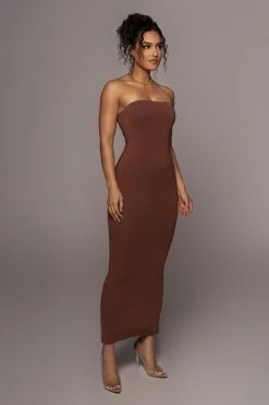 JLUXLABEL CHOCOLATE CELENA MAXI DRESS NEW ARRIVALS