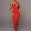 JLUXLABEL RED NARA ONE SHOULDER DRESS