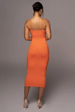 JLUXLABEL TANGERINE SOULMATE CUT OUT DRESS NEW ARRIVALS