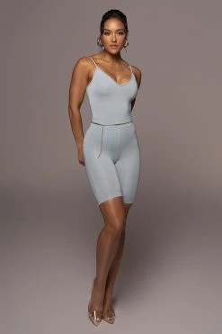 JLUXLABEL NEW ARRIVALS BODYBASIX SKY BLUE TENLEY BIKER SHORTS