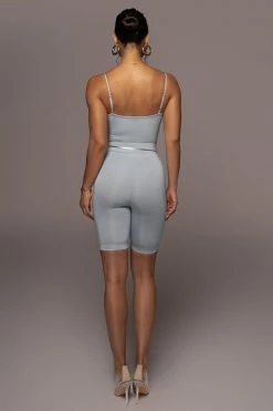 JLUXLABEL NEW ARRIVALS BODYBASIX SKY BLUE TENLEY BIKER SHORTS