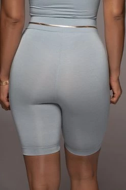 JLUXLABEL NEW ARRIVALS BODYBASIX SKY BLUE TENLEY BIKER SHORTS