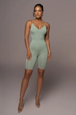 JLUXLABEL NEW ARRIVALS BODYBASIX SAGE BEE V-NECK BODYSUIT