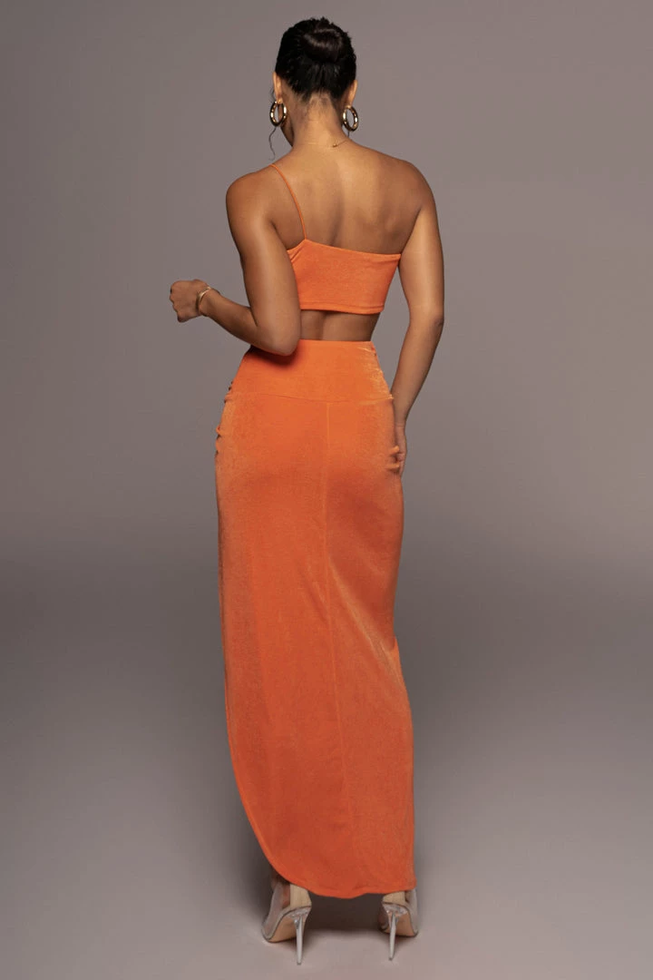 JLUXLABEL ORANGE HERE TO STAY SLINKY SKIRT SET 9 JLUXLABEL ORANGE HERE TO STAY SLINKY SKIRT SET