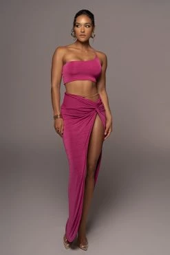 JLUXLABEL BERRY HERE TO STAY SLINKY SKIRT SET NEW ARRIVALS