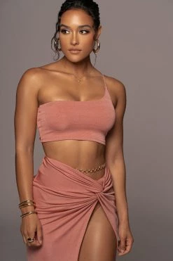 JLUXLABEL MAUVE HERE TO STAY SLINKY SKIRT SET