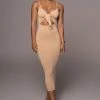 JLUXLABEL TAN SOULMATE CUT OUT DRESS NEW ARRIVALS