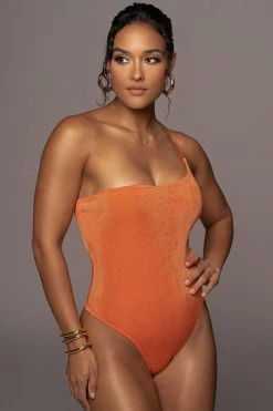 JLUXLABEL ORANGE NEW FLAME SLINKY SKIRT SET NEW ARRIVALS