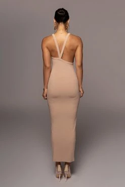 JLUXLABEL BEIGE SOUL SEARCHING DRESS