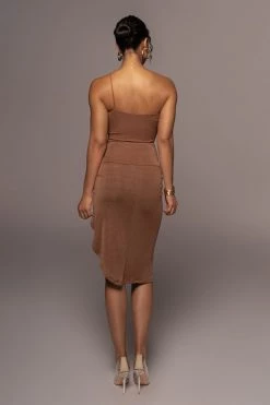 JLUXLABEL CHOCOLATE NEW FLAME SLINKY SKIRT SET