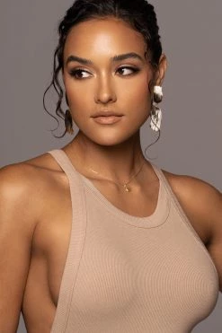 JLUXLABEL BEIGE SOUL SEARCHING DRESS