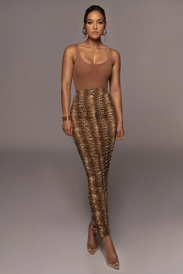 JLUXLABEL SNAKESKIN KARMEN RUCHED SKIRT 5 JLUXLABEL SNAKESKIN KARMEN RUCHED SKIRT