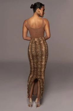 JLUXLABEL SNAKESKIN KARMEN RUCHED SKIRT 14 JLUXLABEL SNAKESKIN KARMEN RUCHED SKIRT