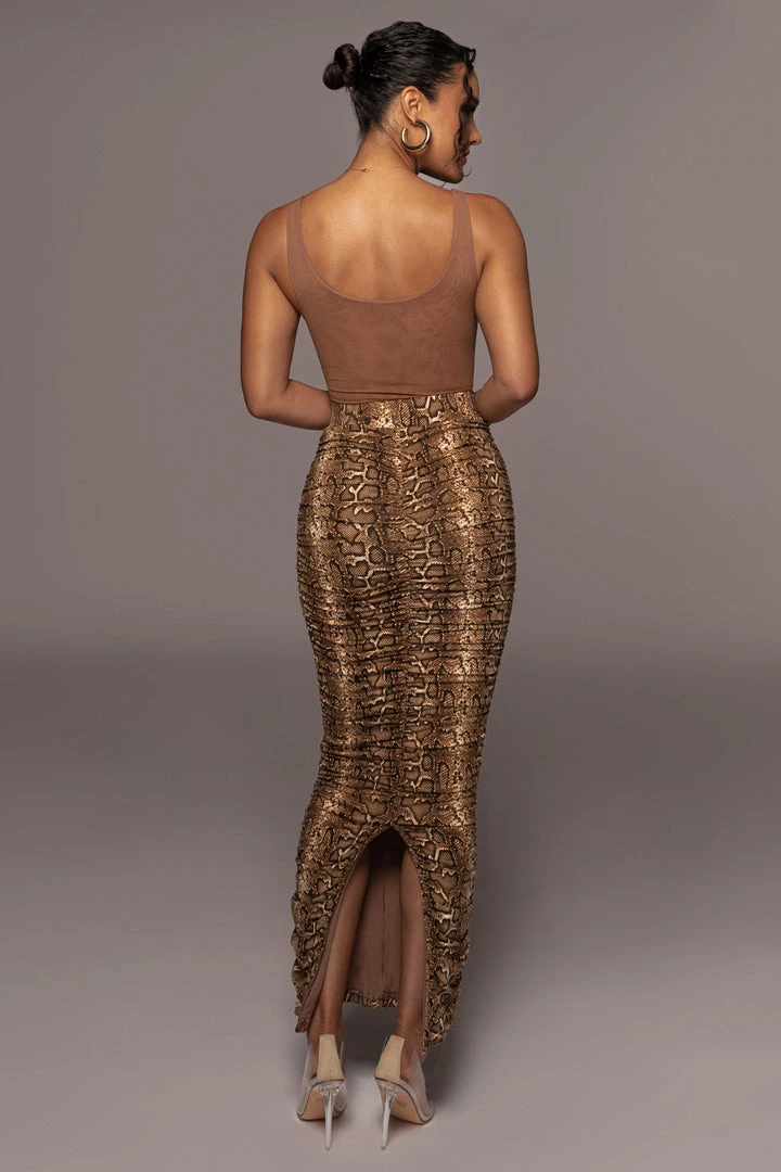 JLUXLABEL SNAKESKIN KARMEN RUCHED SKIRT 7 JLUXLABEL SNAKESKIN KARMEN RUCHED SKIRT