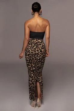 JLUXLABEL LEOPARD KARMEN RUCHED SKIRT