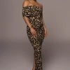 JLUXLABEL LEOPARD VEDA ONE SHOULDER BODYSUIT NEW ARRIVALS