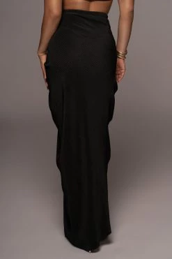 JLUXLABEL GETAWAY WEAR NOIR ATHENA DRAPED SKIRT