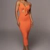 JLUXLABEL TANGERINE SOULMATE CUT OUT DRESS NEW ARRIVALS