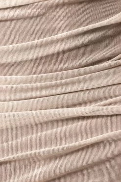 JLUXLABEL BUTTERCREAM/SILVER CELESTIA MIDI DRESS