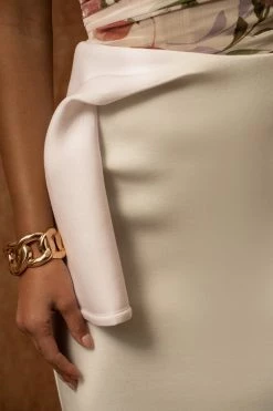 JLUXLABEL NEW ARRIVALS WHITE FOREVER SLIT SKIRT