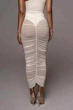 JLUXLABEL IVORY MESH RUCHED COVER UP SKIRT NEW ARRIVALS 17 JLUXLABEL IVORY MESH RUCHED COVER UP SKIRT NEW ARRIVALS