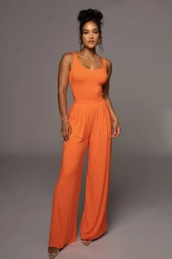 JLUXLABEL TANGERINE DEVYN WIDE LEG PANTS NEW ARRIVALS