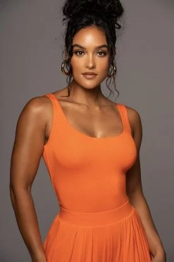 JLUXLABEL NEW ARRIVALS JLUXBASIX TANGERINE CLASSIC CUT TANK