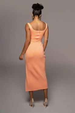 JLUXLABEL PEACH ROXANNE SLIT SKIRT NEW ARRIVALS