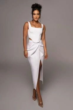 JLUXLABEL NEW ARRIVALS WHITE LET'S GET LOST CORSET