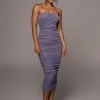 JLUXLABEL PURPLE/SILVER CELESTIA MIDI DRESS NEW ARRIVALS