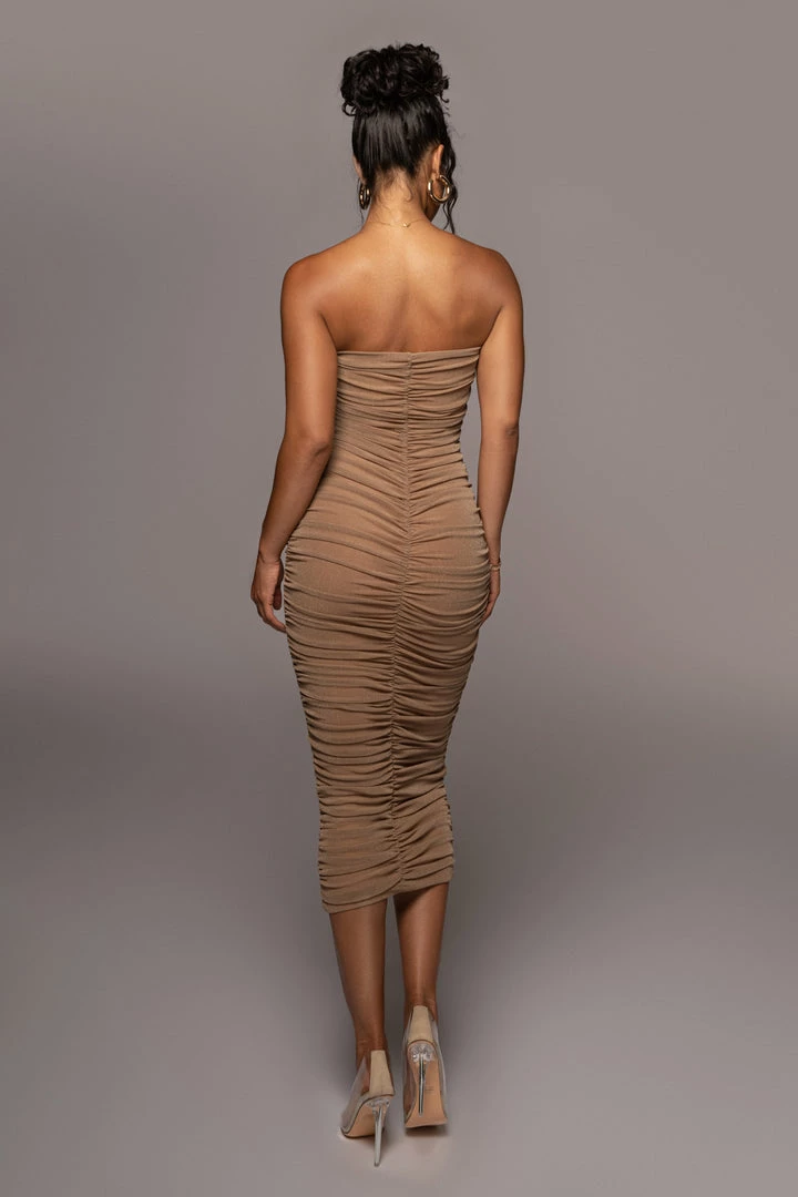 JLUXLABEL BEIGE/SILVER CELESTIA MIDI DRESS 8 JLUXLABEL BEIGE/SILVER CELESTIA MIDI DRESS