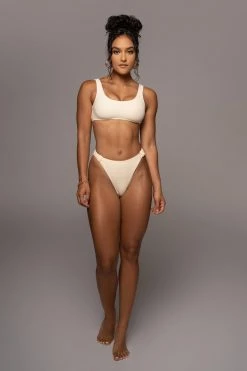 JLUXLABEL BUTTERCREAM BLESSE RIBBED BIKINI SET
