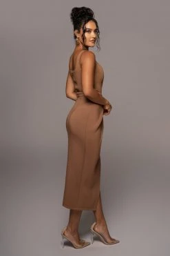 JLUXLABEL LATTE ROXANNE SLIT SKIRT NEW ARRIVALS