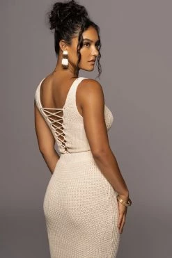 JLUXLABEL NEW ARRIVALS IVORY BARE IT ALL SKIRT SET