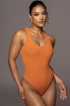 JLUXLABEL ORANGE RISK TAKER BODYSUIT NEW ARRIVALS