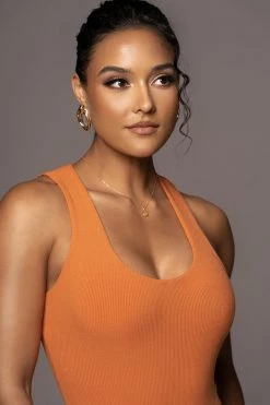 JLUXLABEL ORANGE RISK TAKER BODYSUIT NEW ARRIVALS