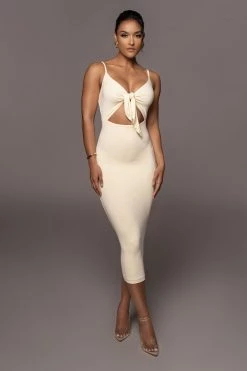 JLUXLABEL NEW ARRIVALS BUTTERCREAM SOULMATE CUT OUT DRESS