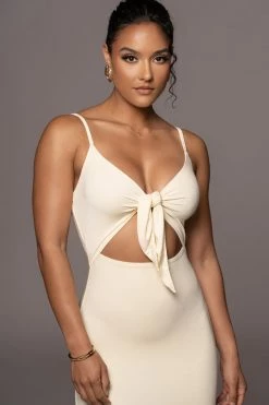 JLUXLABEL NEW ARRIVALS BUTTERCREAM SOULMATE CUT OUT DRESS