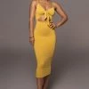 JLUXLABEL YELLOW SOULMATE CUT OUT DRESS