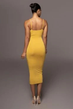 JLUXLABEL YELLOW SOULMATE CUT OUT DRESS