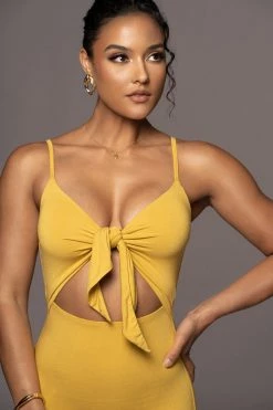 JLUXLABEL YELLOW SOULMATE CUT OUT DRESS