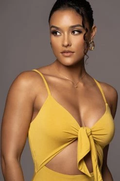 JLUXLABEL YELLOW SOULMATE CUT OUT DRESS