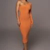 JLUXLABEL ORANGE VIXEN ONE SHOULDER DRESS