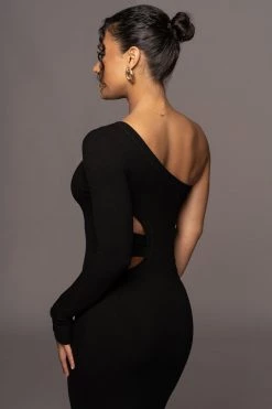 JLUXLABEL BLACK VIXEN ONE SHOULDER DRESS DRESSES