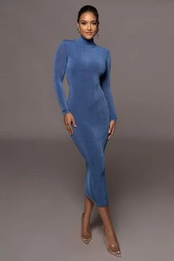 JLUXLABEL NEW ARRIVALS ROYAL AUDETTE TURTLENECK DRESS