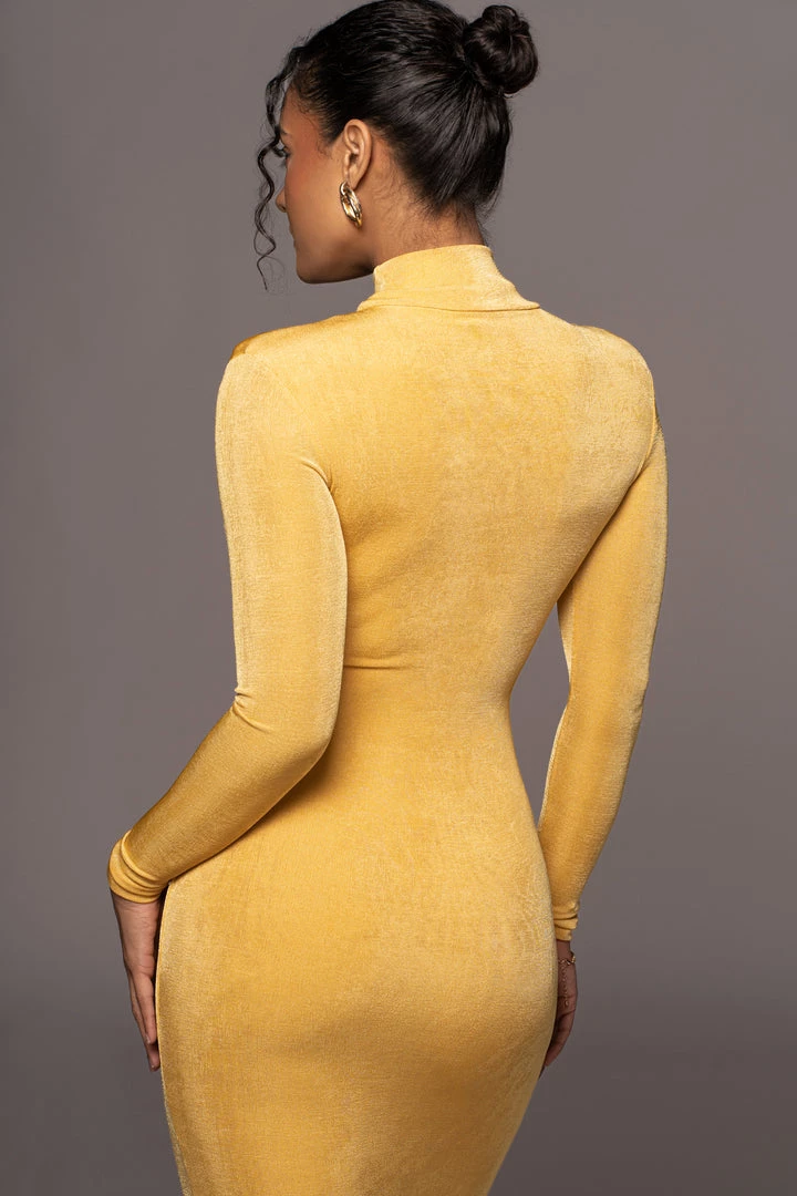 JLUXLABEL NEW ARRIVALS YELLOW AUDETTE TURTLENECK DRESS 5 JLUXLABEL NEW ARRIVALS YELLOW AUDETTE TURTLENECK DRESS