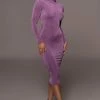 JLUXLABEL PURPLE AUDETTE TURTLENECK DRESS