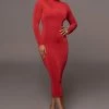 JLUXLABEL RED AUDETTE TURTLENECK DRESS NEW ARRIVALS