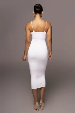 JLUXLABEL JLUXBASIX Ivory Valencia Diagonal Strap Dress